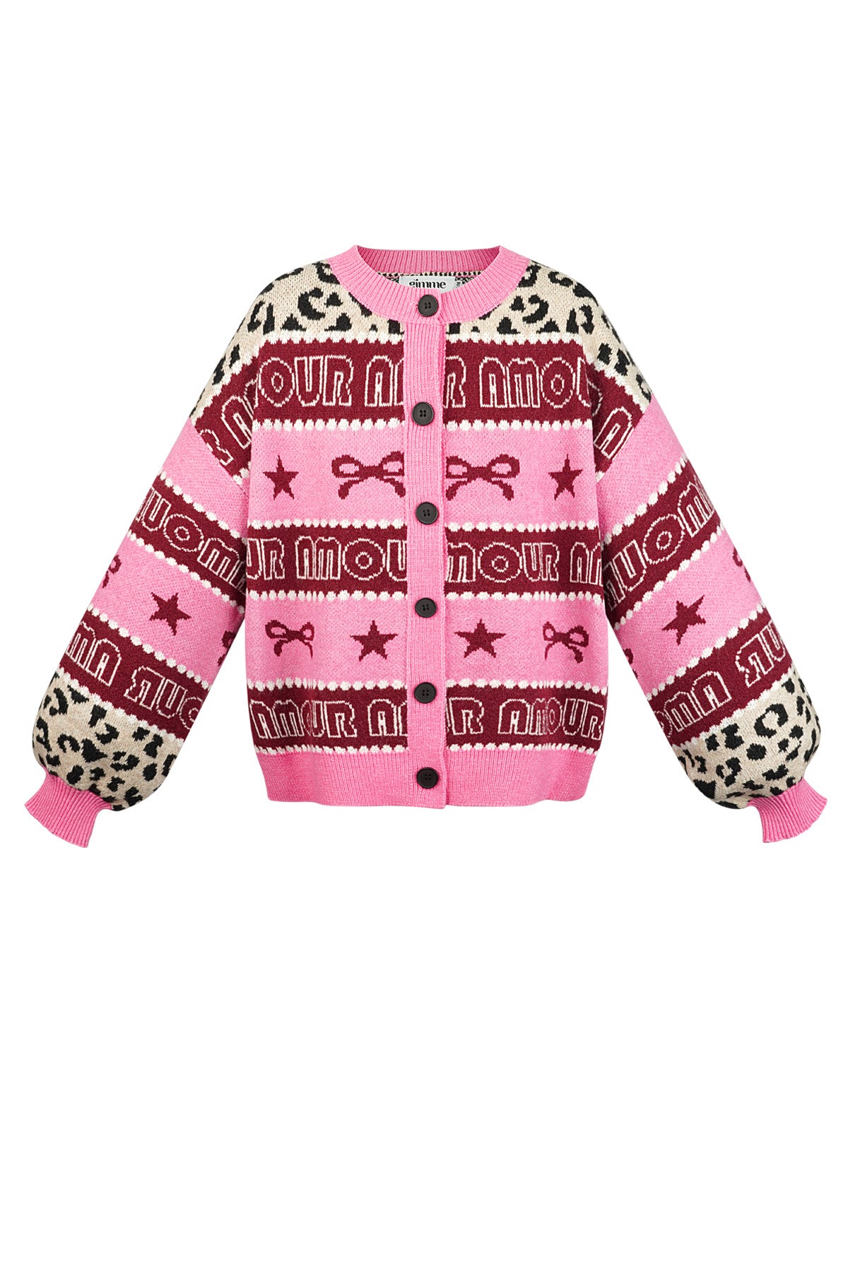 Gestrickte Baumwollmischung Damen-Cardigan Musterdruck