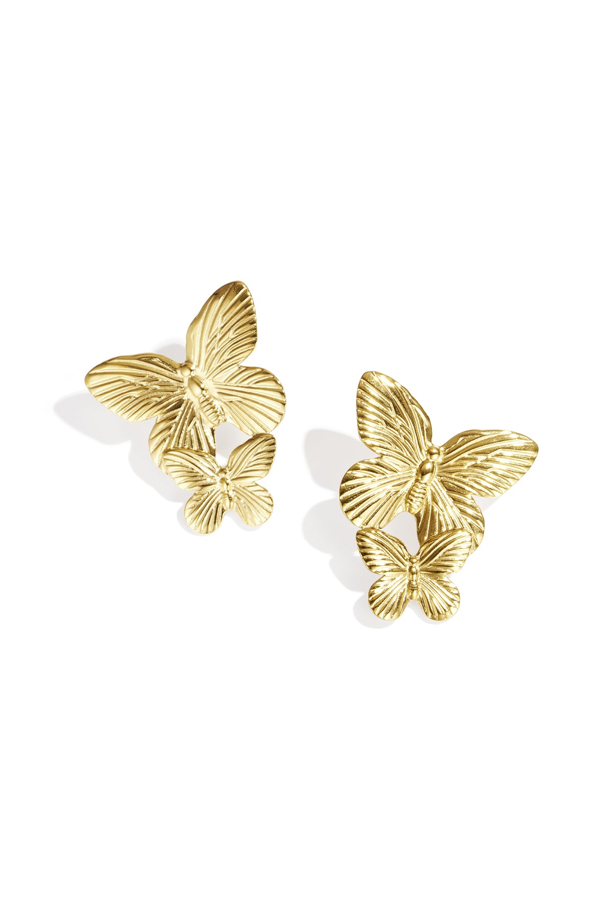 Ohrhänger aus Edelstahl, Schmetterlingsmotiv, lässig-schlichte Serie, Damenschmuck