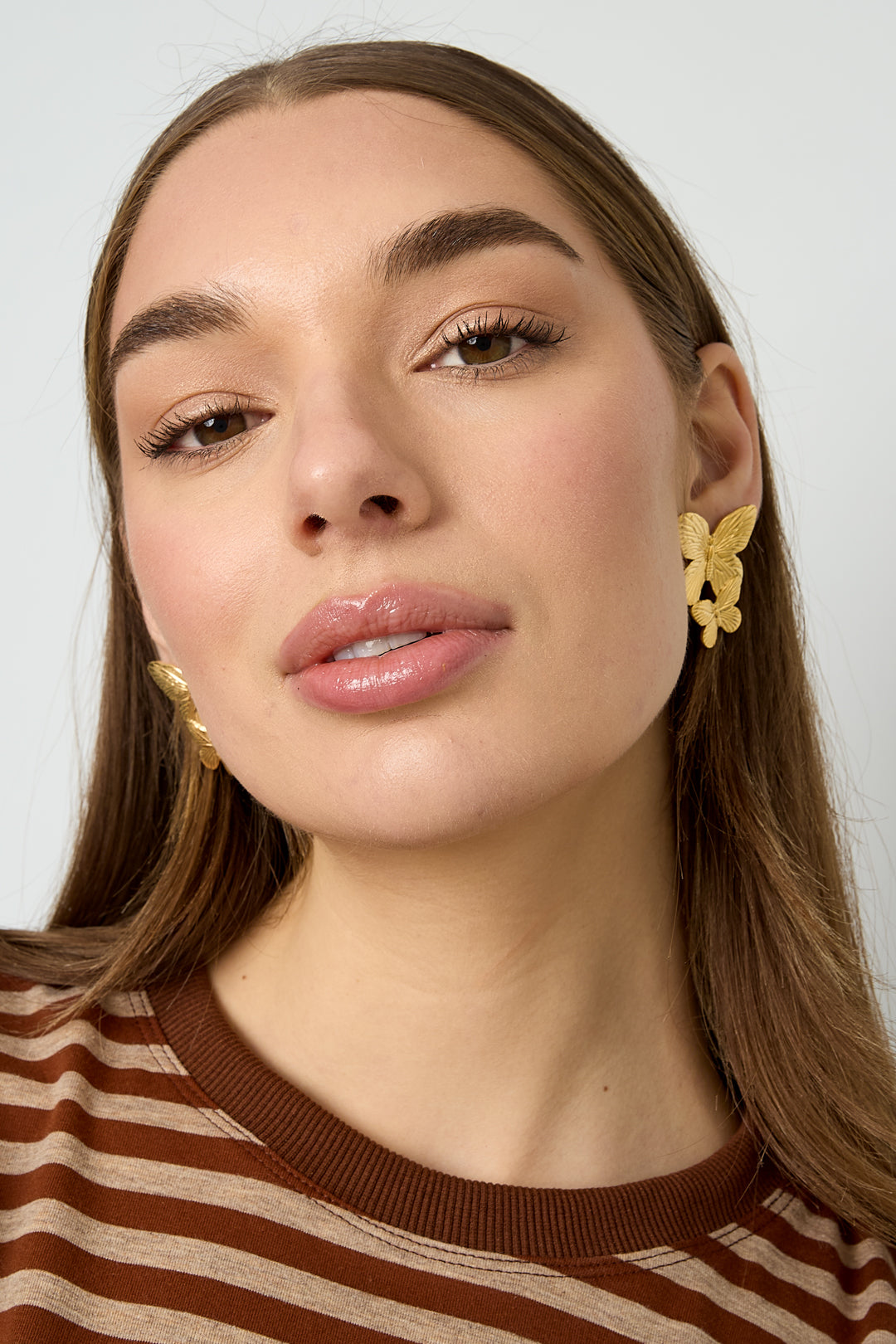 Ohrhänger aus Edelstahl, Schmetterlingsmotiv, lässig-schlichte Serie, Damenschmuck